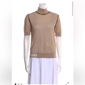 Women's Tan Short Sleeve Top Fendi size 40/6 $1700